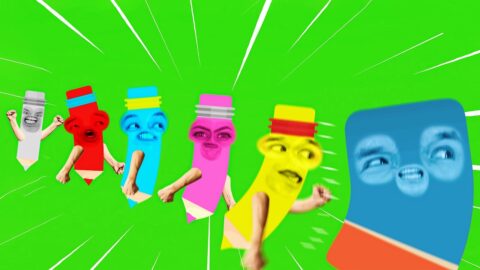 Funny Pencils Make a New Friend (Meeting Eraser) | D Billions Kids Songs